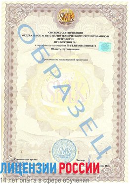 Образец сертификата соответствия (приложение) Хабаровск Сертификат ISO 22000
